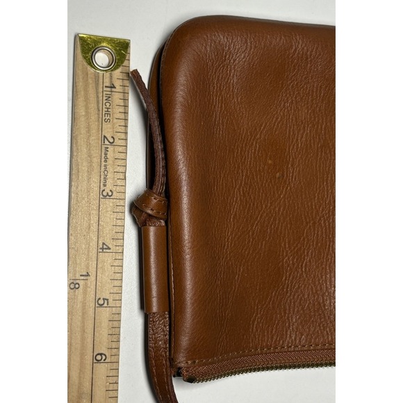 Madewell The Knotted Brown Leather Crossbody Purse Pockets Slim Classic Bag Zip - Picture 12 of 12